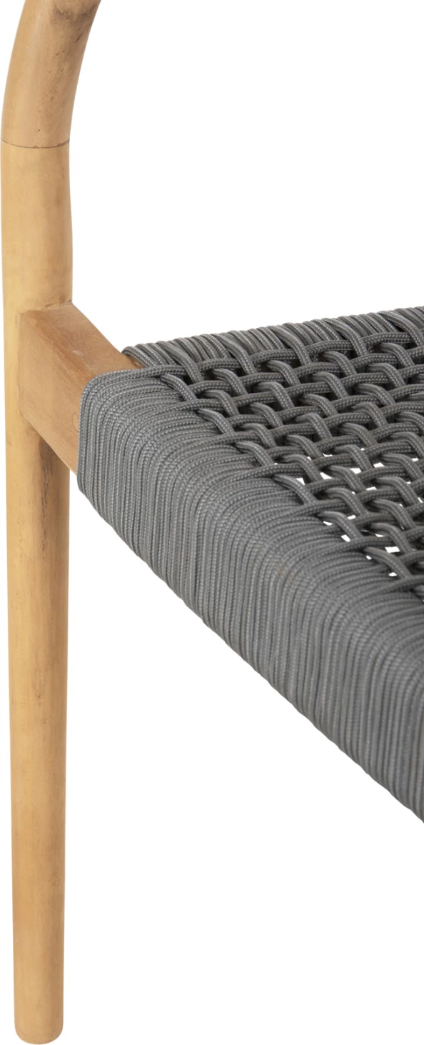 Fotelj OSLO FH9636.08 iz tikovine v naravni barvi in sivi vrvi 55x54x80Hcm