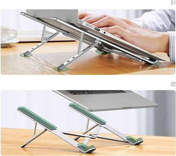 Nastavljiv nosilec za prenosnik UGREEN LP451, srebrn