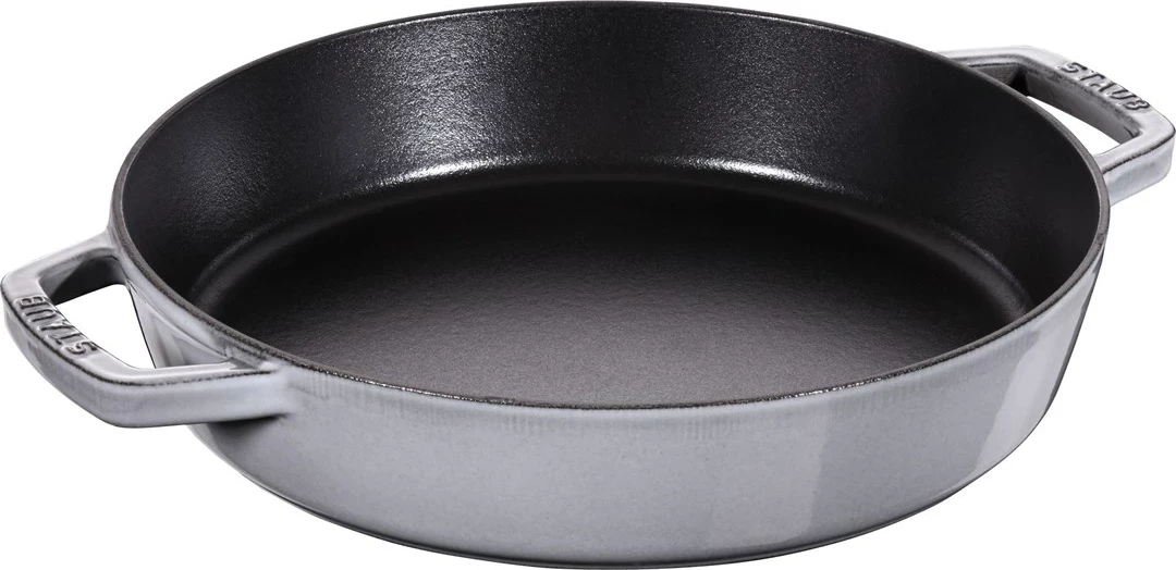 Ponev iz litega železa STAUB z dvema ročajema, 26 cm, grafit