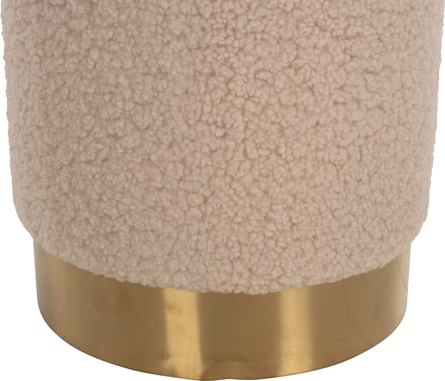 Stolček LEVY FH8408.20 iz boucle tkanine ecru-zlata osnova Φ35x42Hcm