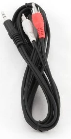 Avdio kabel 2,5 m, 3,5 mm/2×RCA, moški/moški, črn/rdeč/bel