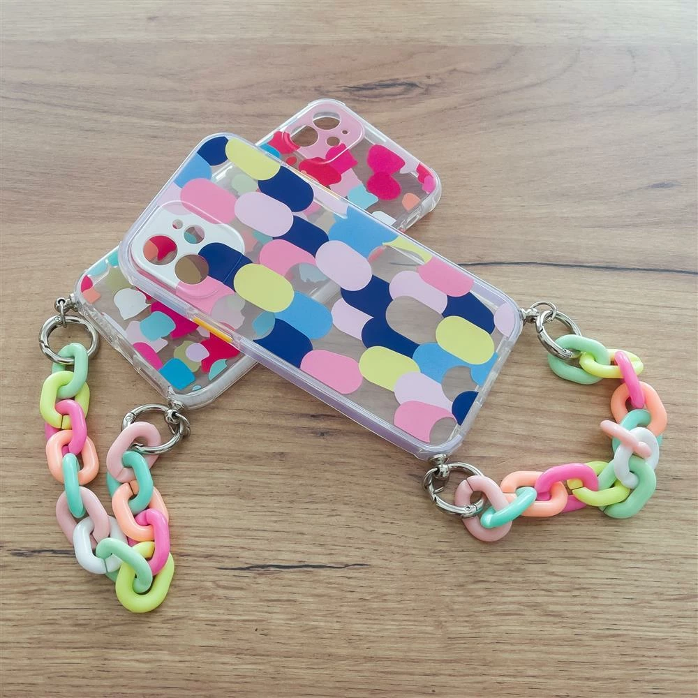 Ovitek z večbarvno verigo Hurtel Color Chain za Samsung Galaxy S21 Ultra 5G