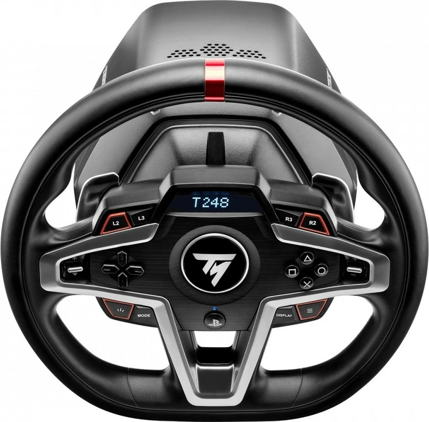 Gaming volan Thrustmaster T248R, 900° povratna sila (force feedback), 25 gumbov, USB, za PC/PS4/PS5, s pedali T3PM, črn
