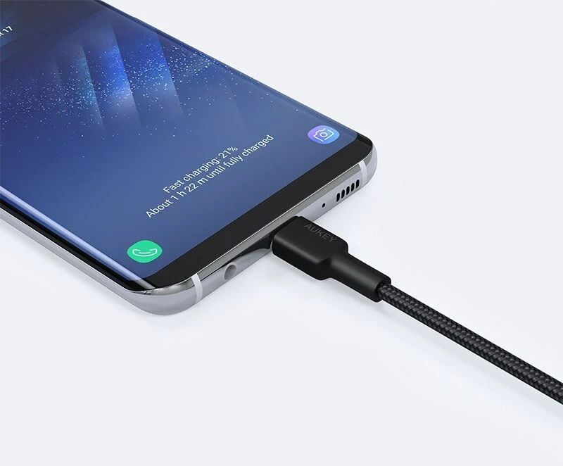 Kabel USB-C PD 3A 0,9 m, črn — AUKEY CB-CD30