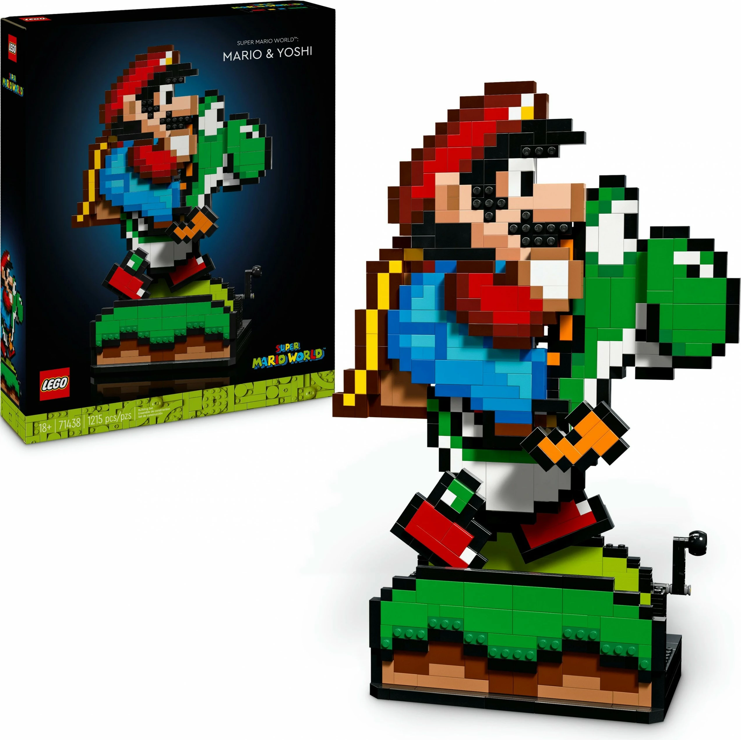 Set gradnje Super Mario World Mario & Yoshi, LEGO, 1215 kosov, plastika, večbarven