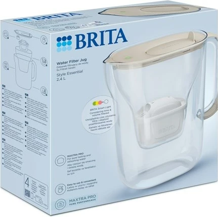 Filtrski vrč BRITA Style Essential+1 Maxtra Pro PP, 2,4 L, peščena