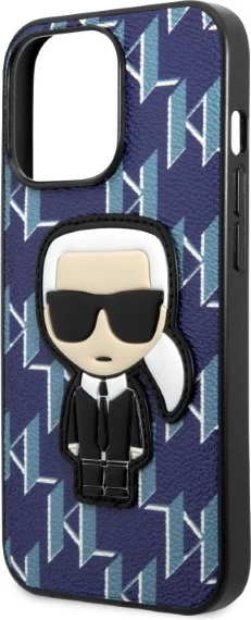 Ovitek za telefon Monogram Ikonik Patch Karl Lagerfeld za iPhone 13 Pro Max, moder