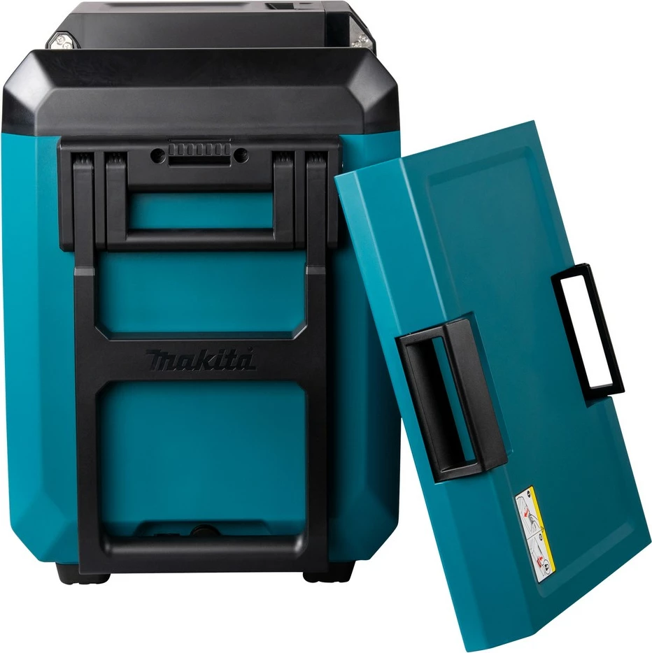 Prenosna termična škatla, hladilno-grelna, Makita CW004GZ 40V, LED zaslon, na kolesih, črno/modra