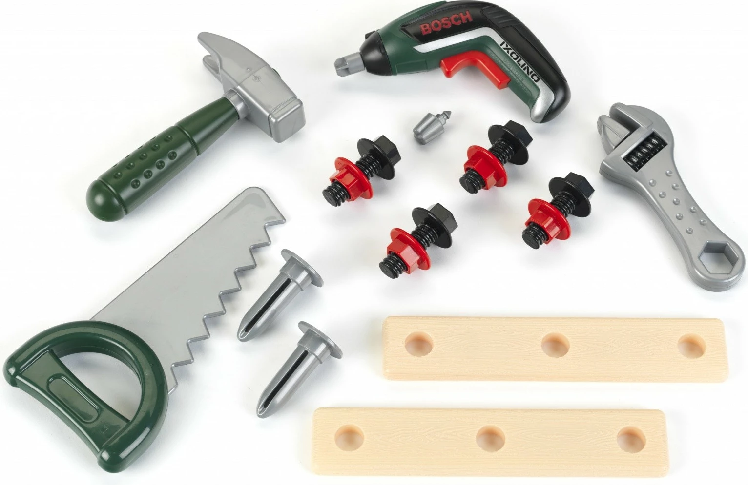 Komplet otroških orodij Bosch Ixolino II, Klein, za fante, siva/zelena/rumena