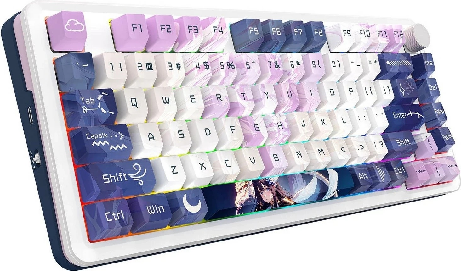 Mehanska brezžična tipkovnica z RGB, Redragon K681ACG-RGB-PRO Cyrus, vijolična