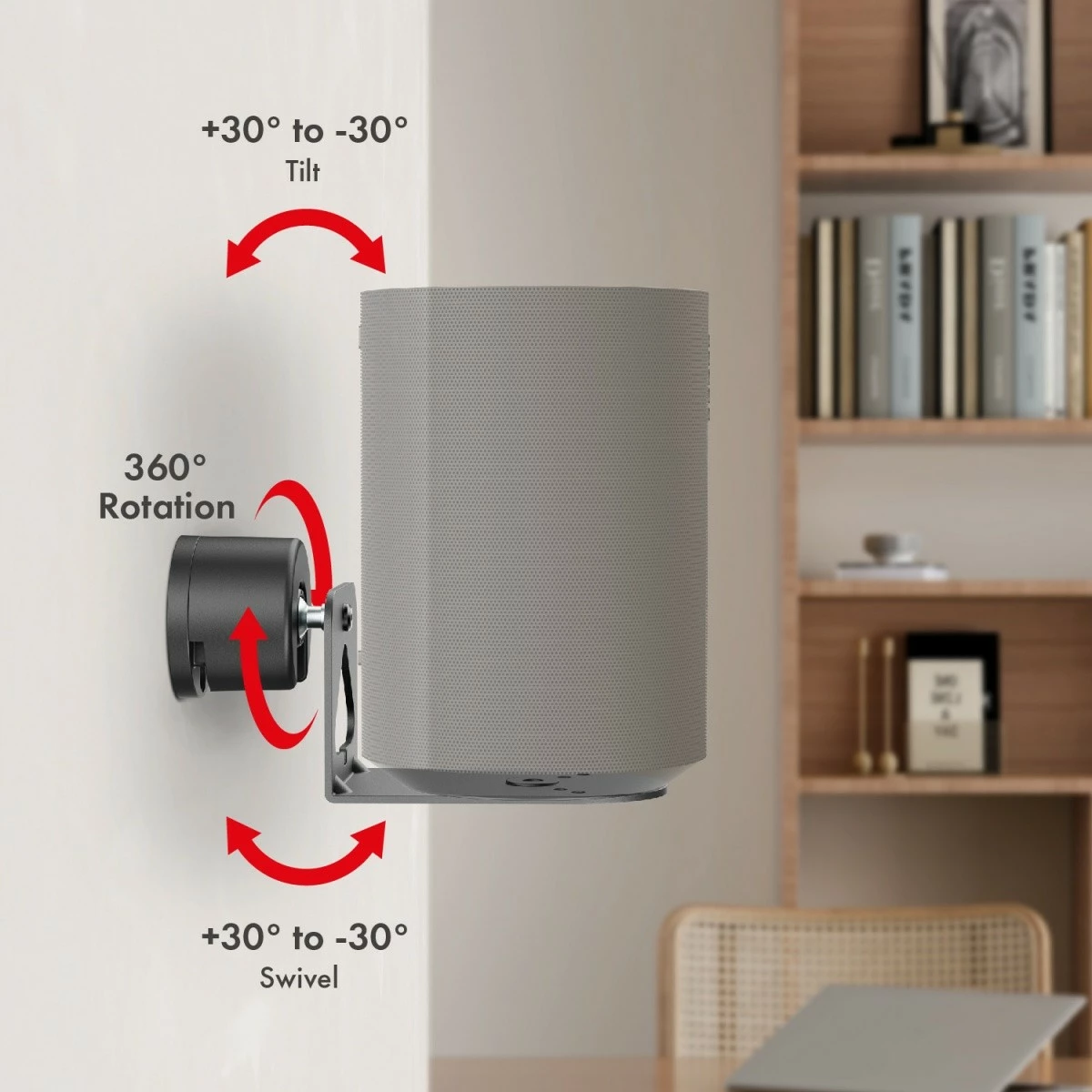 Stenski nosilci za zvočnike za Sonos ERA 100 & 300, Maclean MC-495, 2 kosa, črni