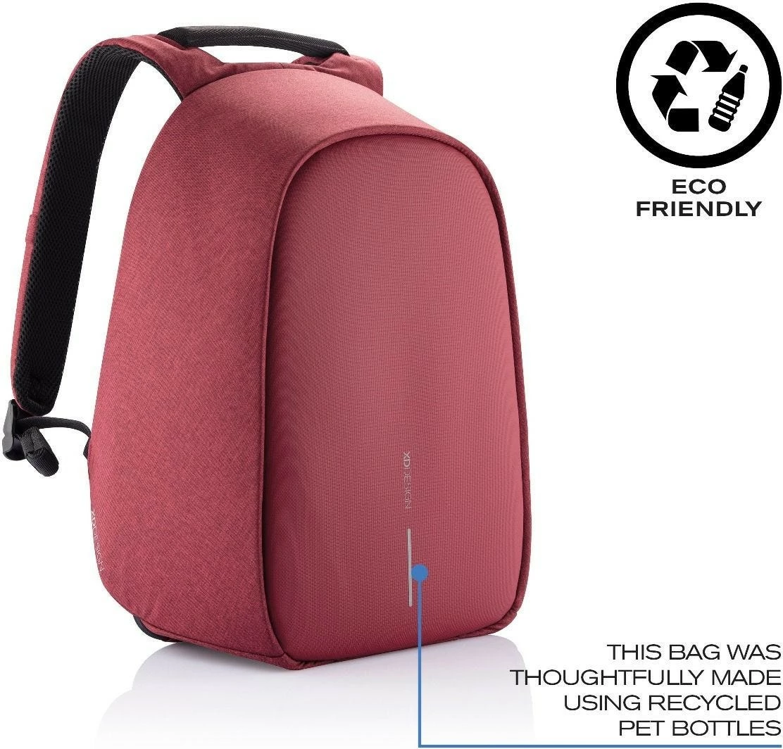 Protivlomni nahrbtnik XD DESIGN BOBBY HERO REGULAR, 16 L, za prenosnik 15,6", rdeč