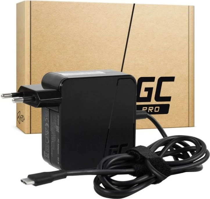 Adapter za napajanje USB-C Green Cell AD134PV2, 65 W, črn