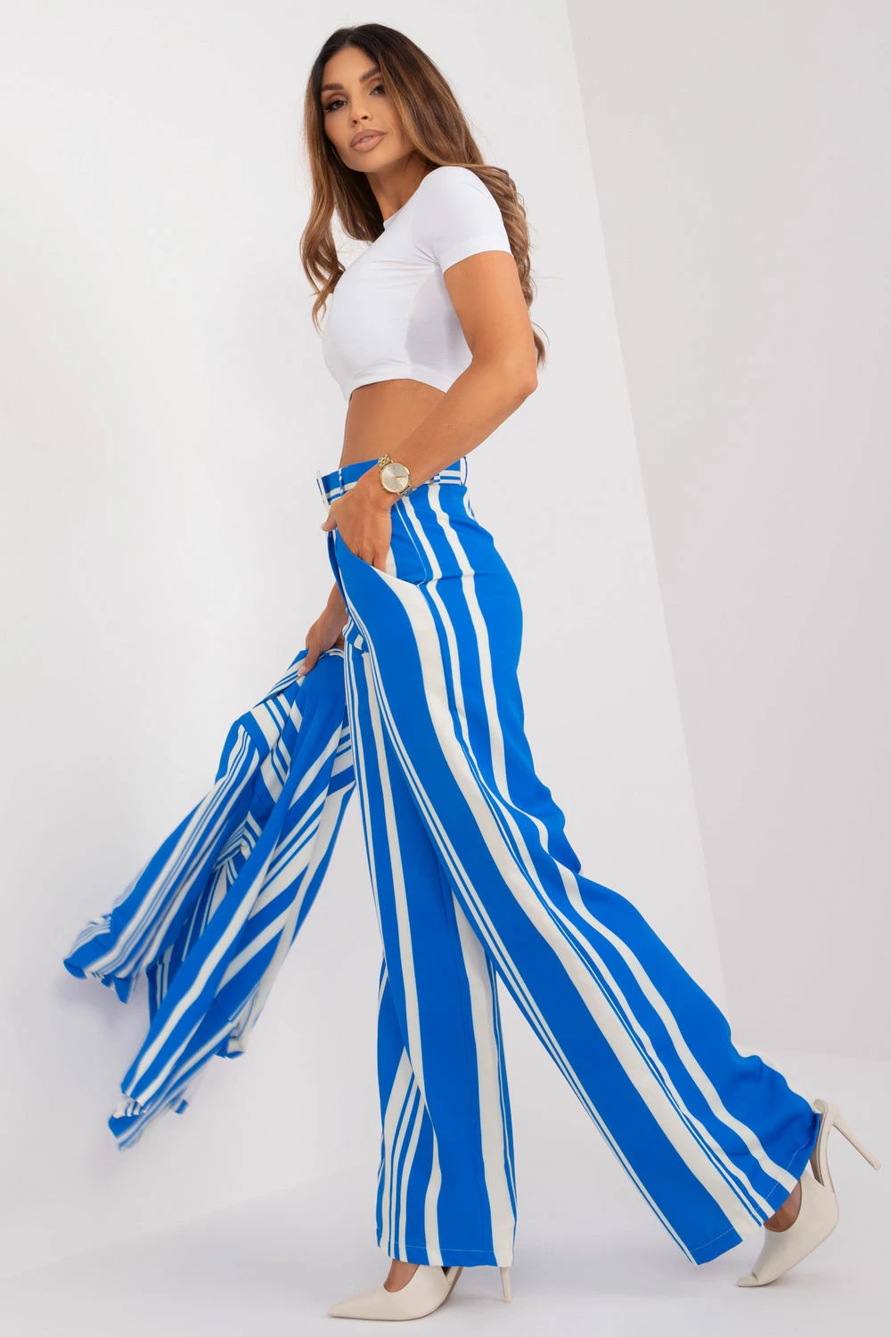 Široke ženske hlače Italy Moda 197039, modre