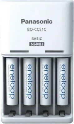 Polnilnik baterij Panasonic Eneloop Basic BQ-CC51, z 4x AAA 800 mAh, bel