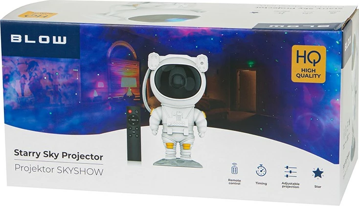Nočna lučka z projektorjem, BLOW SKYSHOW astronaut, bela