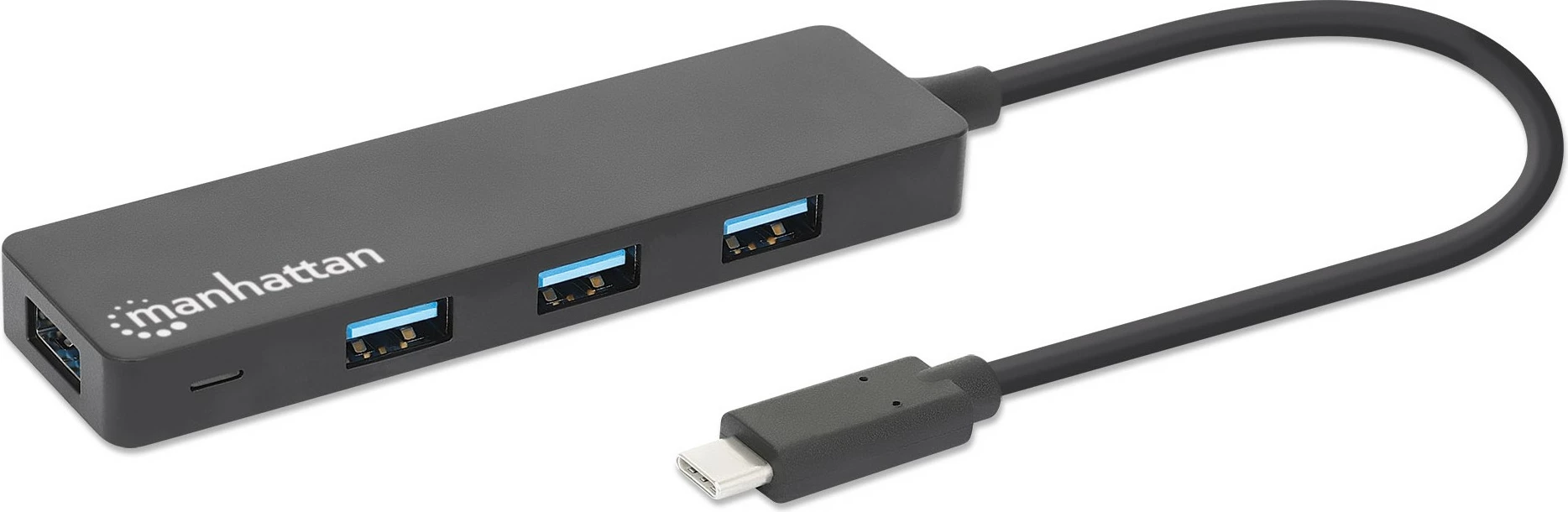 USB-hub 4-portni 3.2 Gen 1 USB, USB-C na 4× A, črn - MANHATTAN