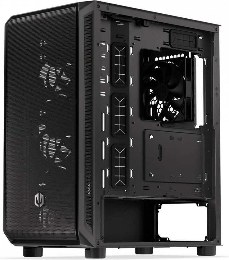 Midi tower ohišje z dobro zračno prepustnostjo, Endorfy Arx 500 Air EY2A010, ATX/Micro ATX/Mini ITX, 5 ventilatorjev, črno