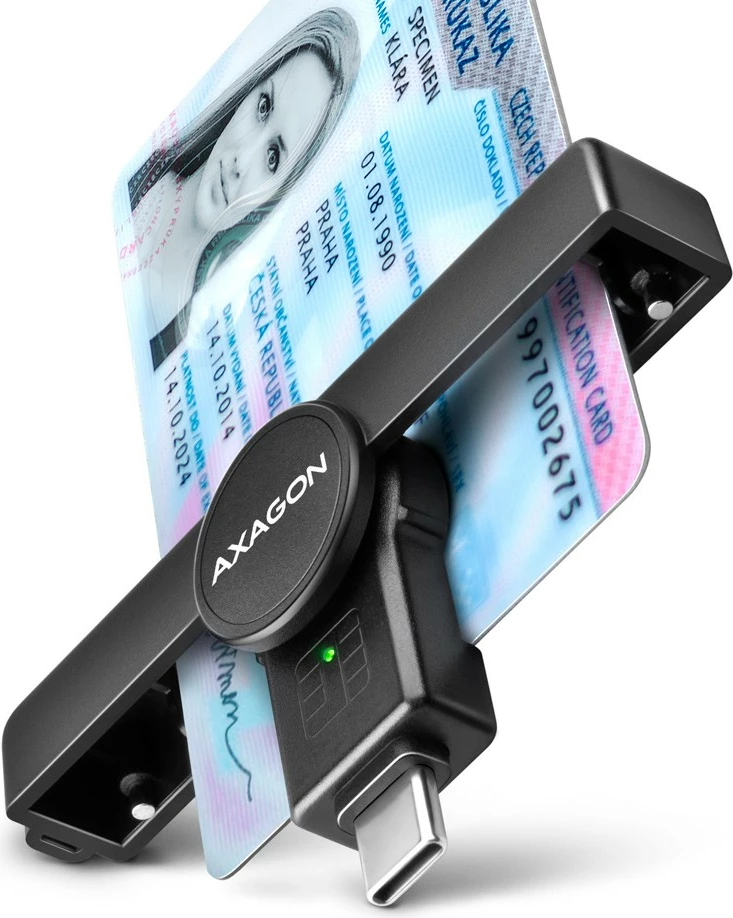 Pameten čitalec kartic AXAGON CRE-SMPC, USB-C, črn Pameten čitalec kartic AXAGON CRE-SMPC, USB-C, črn