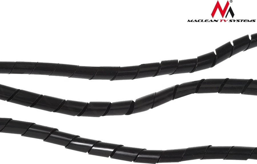 Spiralni organizator kablov Maclean MCTV-685 B, 3 m, premer 8,7–10 mm, črn