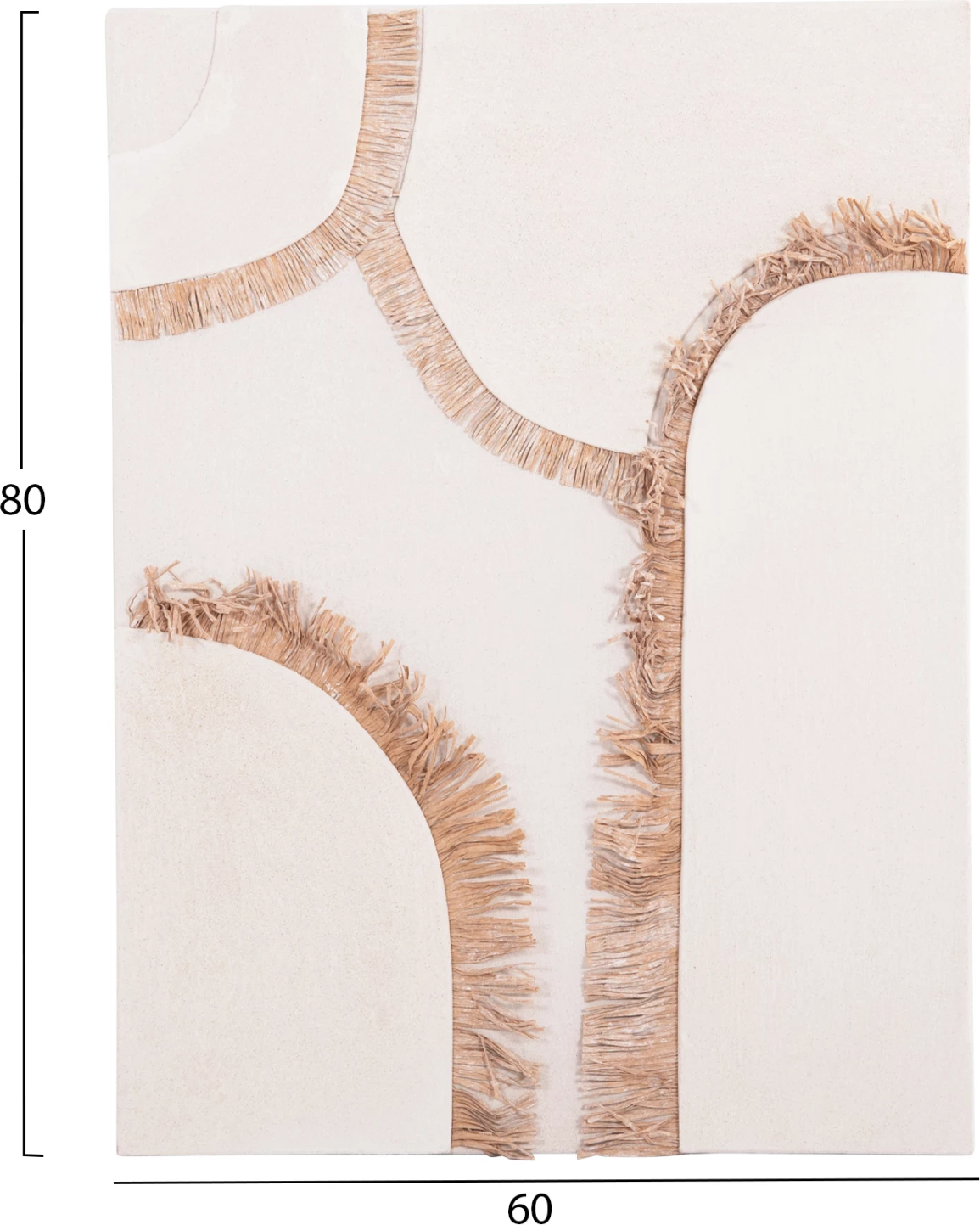 Pravokotni stenski dekorativni panel serije Santorini FH4532 MDF v umazano beli barvi - dekor v bež 60x4.5(debelina)x80Hcm