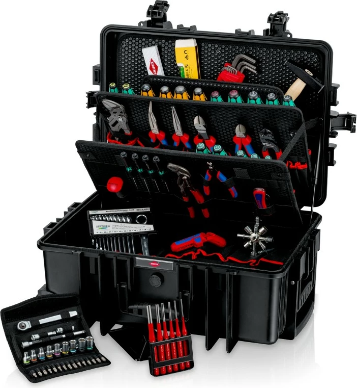 Kovček za orodje Robust45 Move, Knipex, polipropilen, črn, odporen na vodo in prah