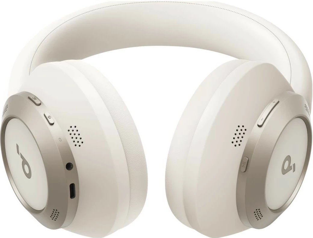 Brezžične slušalke z aktivnim dušenjem hrupa Anker Soundcore Space One Pro, Bluetooth 5.3, bele