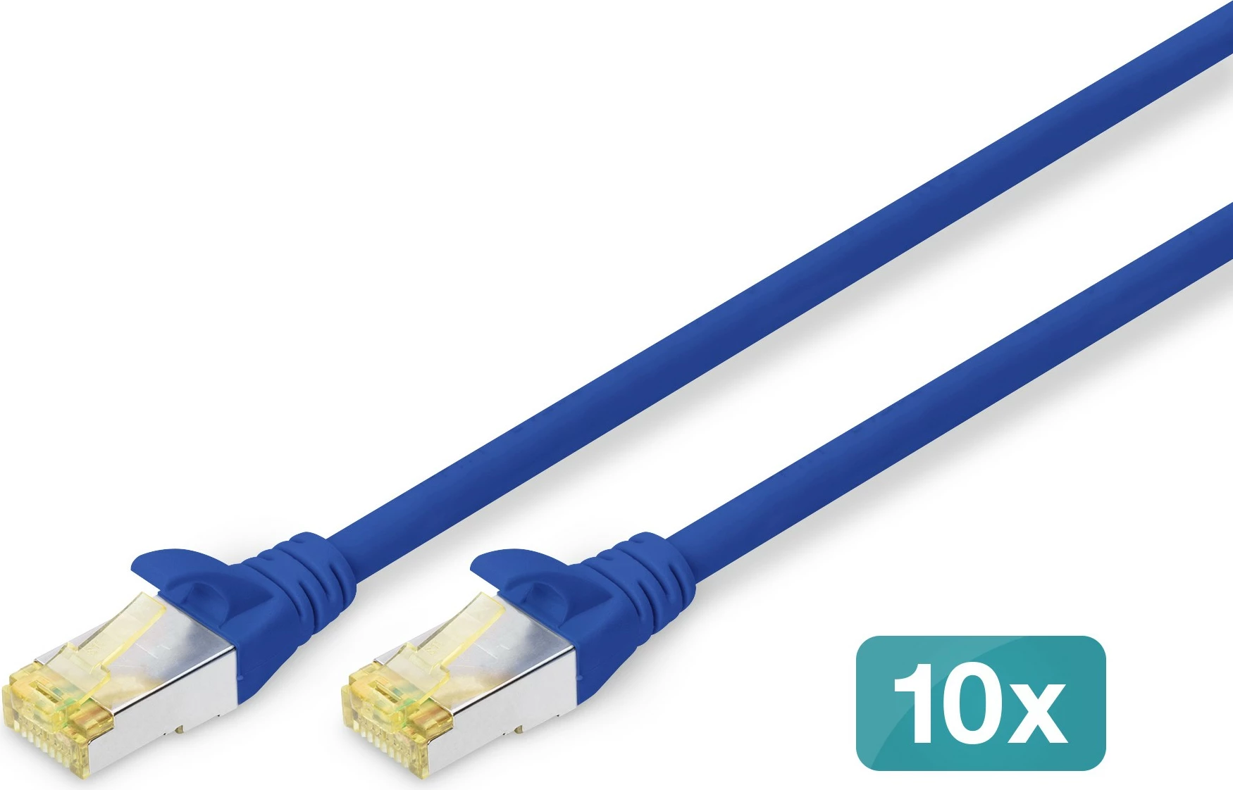 Kabel za omrežje Cat6a S/FTP 3 m, komplet 10 kosov, modra – Digitus