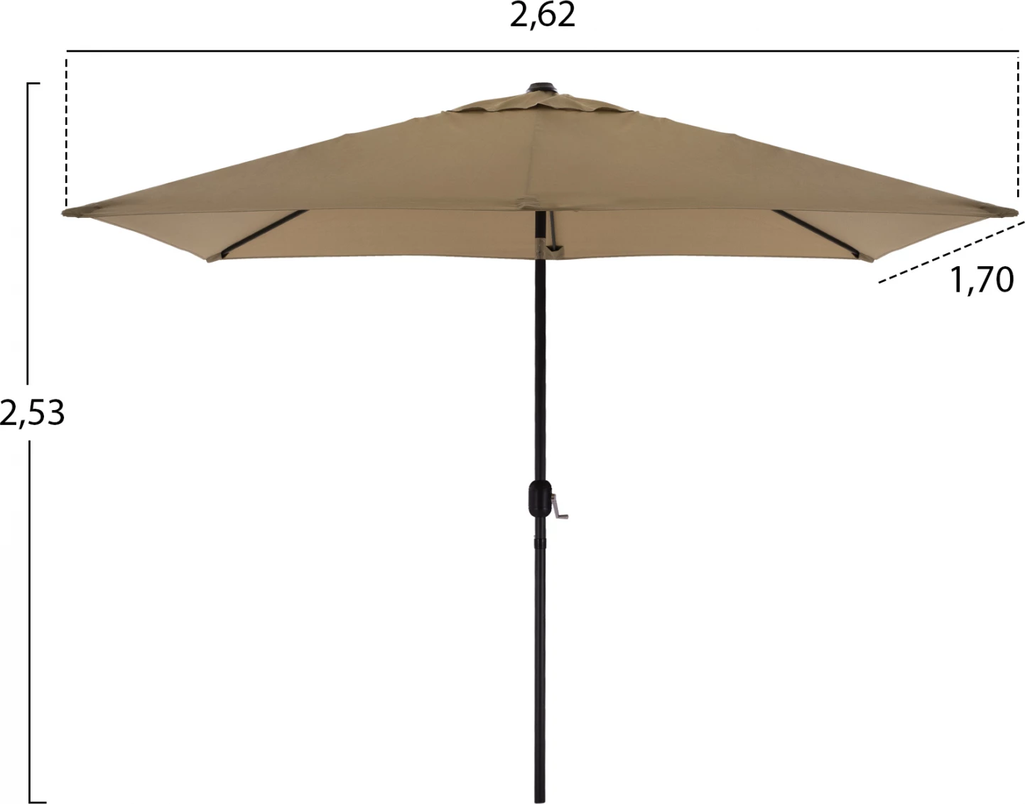 Jedilni set z dežnikom 8 kosov siva miza 150x90 in naslanjač FH11533.02