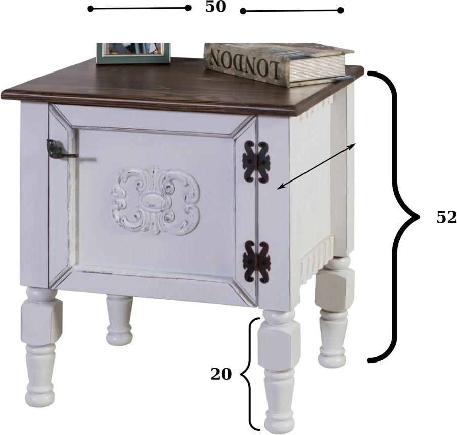 Komodna za nočno omarico, Hanah Home Ada, črna