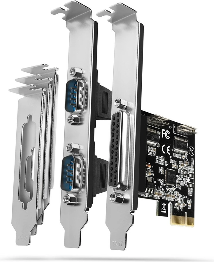 Razširitvena karta AXAGON PCEA-PSN, 1x LPT, 2x RS-232, PCIe, komplet za standardni in nizkoprofilni nosilec