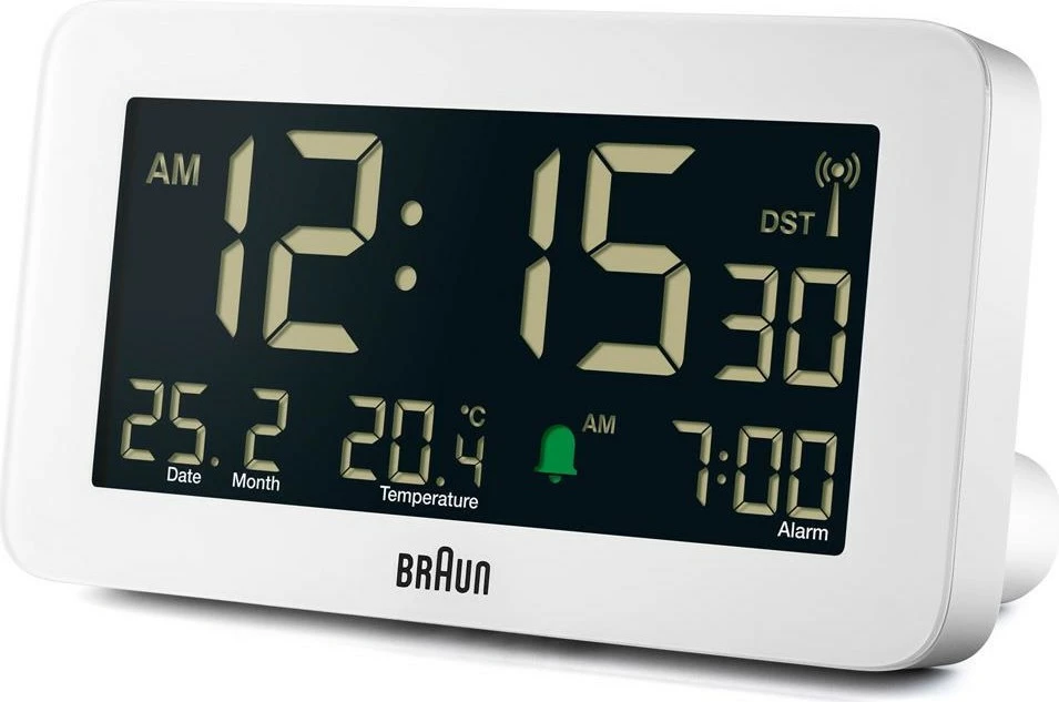 Digitalni alarm, Braun BC10, LCD zaslon, termometer, 12/24 h, bel