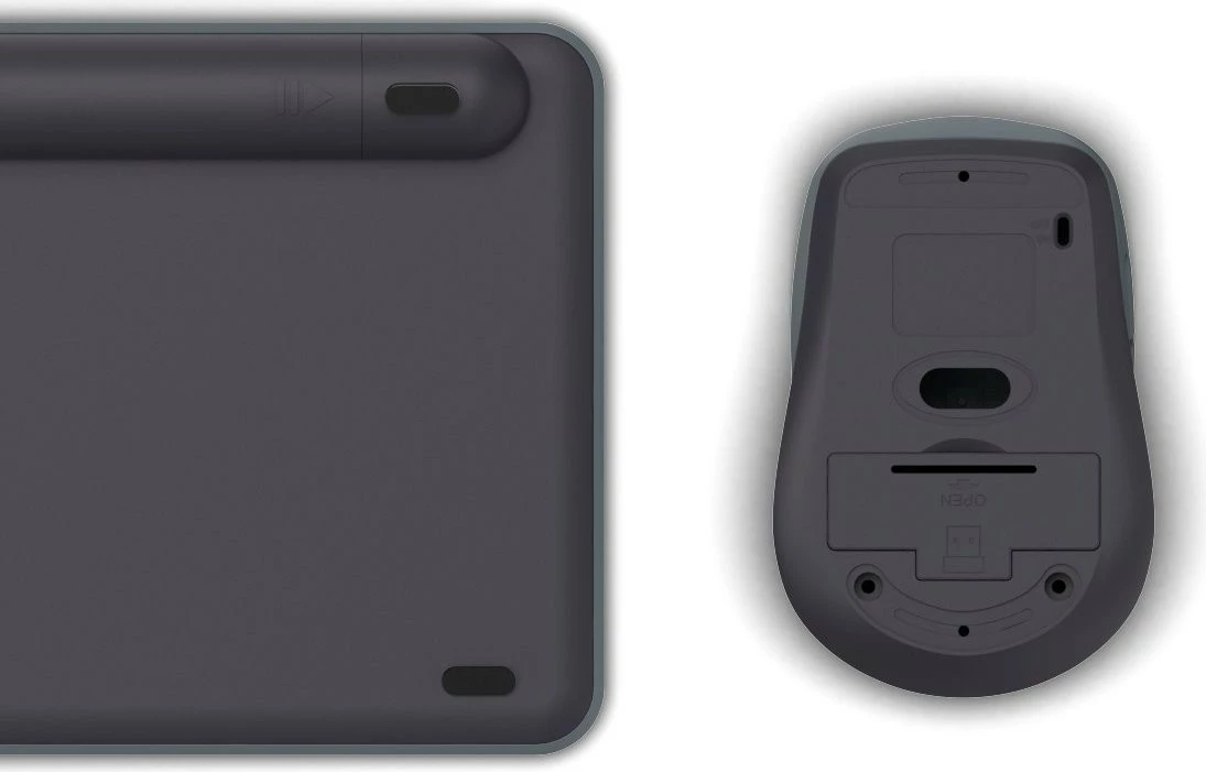 Kompakten brezžični komplet tipkovnice in miške Hama WKM-500, USB/Bluetooth, črno/siv