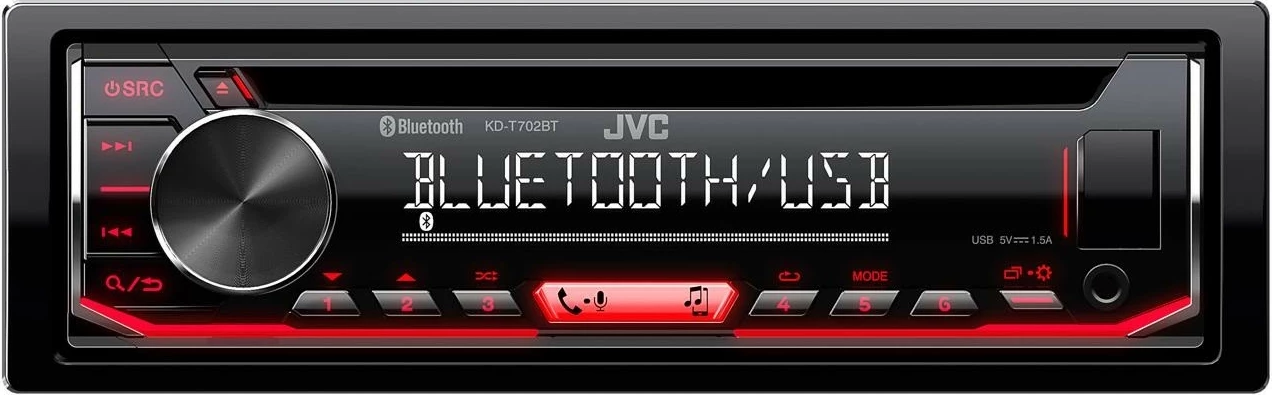 Avtoradio JVC KDT-702BT, Bluetooth, USB, CD, črn