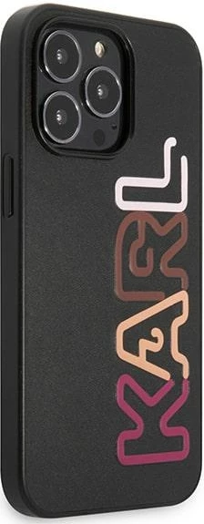 Trdi ovitek za iPhone 13/13 Pro, Karl Lagerfeld KLHCP13LPCOBK, Multipink, črn
