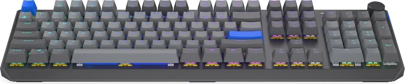 Mehanska brezžična tipkovnica, RGB, polna velikost (104 tipke), hot-swap, siva Endorfy Thock V2