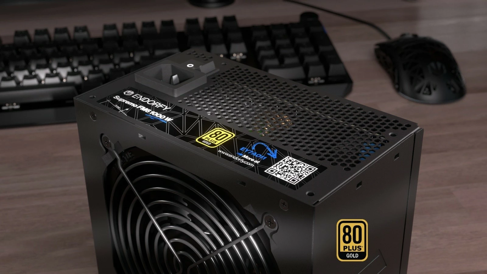 Napajalnik Endorfy Supremo FM6 Gold 1000W, modularen, 80 PLUS Gold, črn