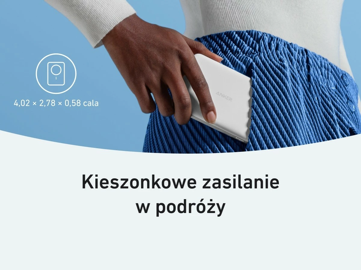Brezžični powerbank 10000mAh Anker MagGo A1664H21 USB‑C za iPhone MagSafe, bel