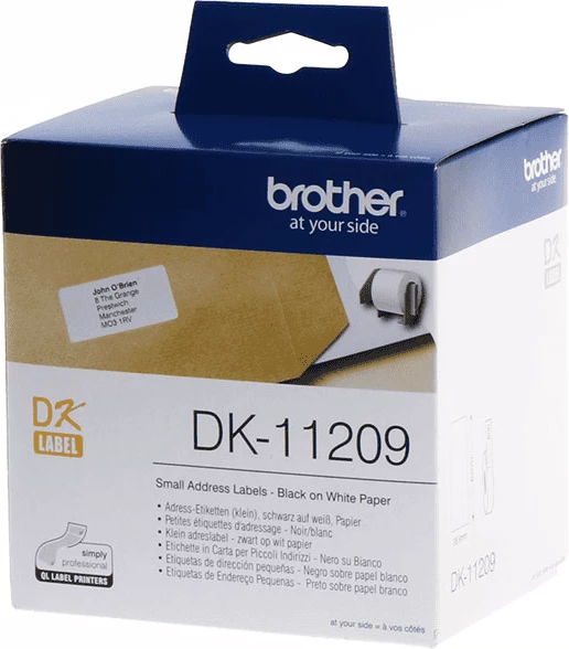 Nalepke za naslove Brother DK-11209, 29 x 62 mm, bela