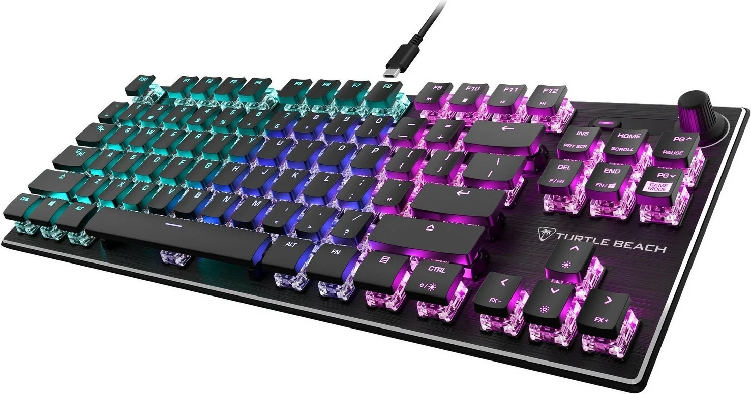 Mehanikalna igralna tipkovnica Vulcan TKL AIMO, Turtle Beach, RGB, linearna, US, črna