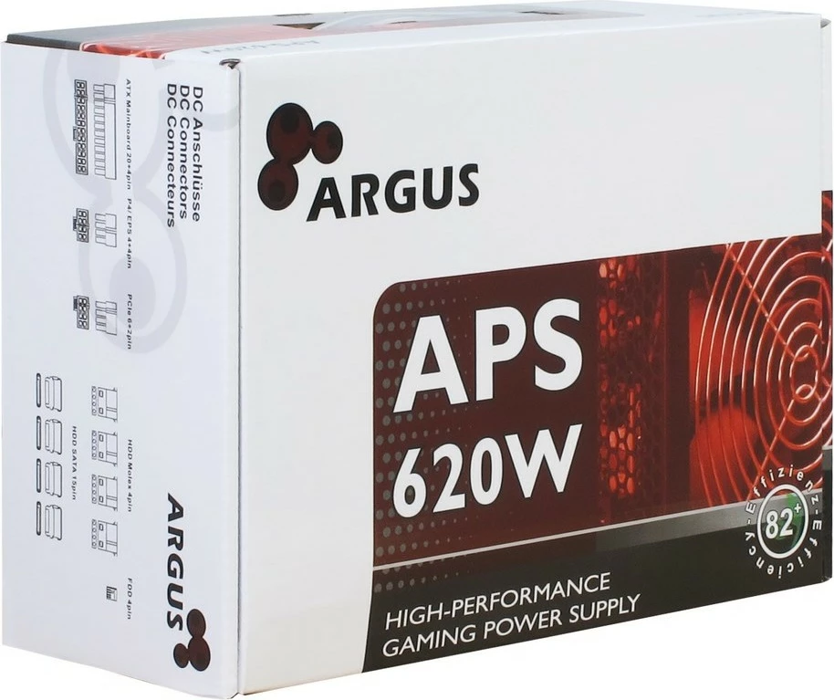 Napajalnik Inter-Tech Argus APS, 620 W, 115 - 230 V, 47 - 63 Hz, rumen