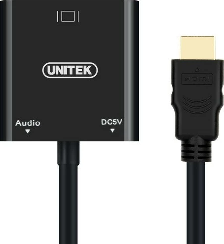 Adapter HDMI v VGA z avdio Unitek Y-6333, črn