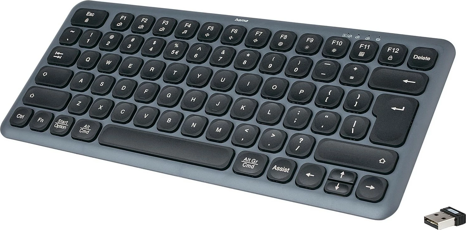 Brezžična več-podatkovna tipkovnica, Hama WK-500, črno-siva