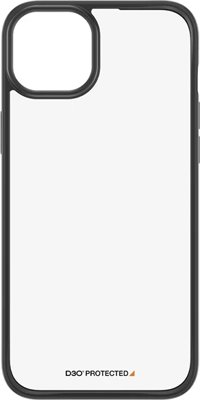 Ovitek za telefon PanzerGlass ClearCase za iPhone 15 Plus / 14 Plus, D3O, prozoren in črn