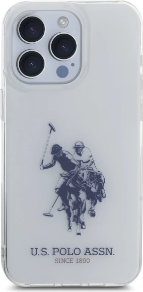 Ovitek za iPhone 15 Pro Max 6,7", bel z velikim sijočim logotipom, U.S. Polo Assn. USHCP15XTPUHRBH