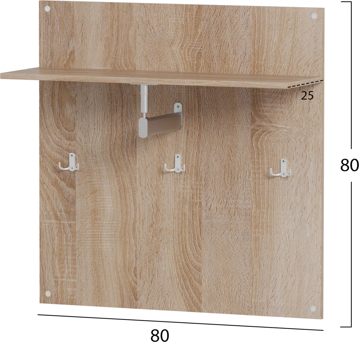 Obešalnik s polico FH4361 melamin v barvi sonama 80x80x25 (globina police) cm