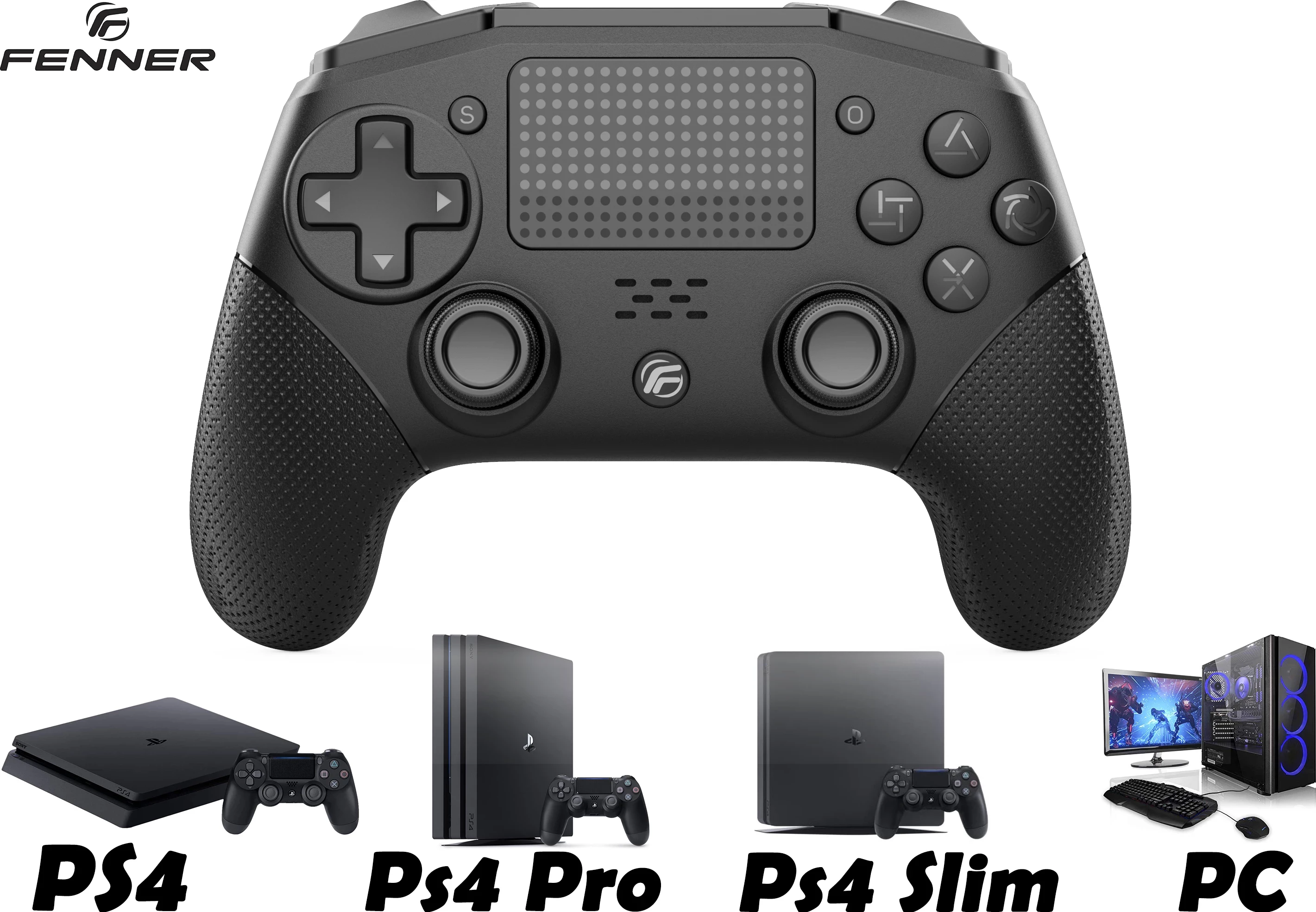 Brezžični kontroler Fenner za PS4, črn