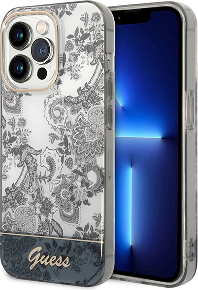 Ovitek Porcelain Collection Guess za iPhone 14 Pro Max 6,7", siv