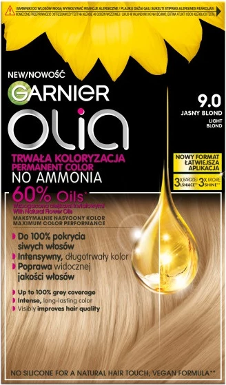 Barva za lase za ženske Garnier Olia 9.0 Light Blonde, 1 kos