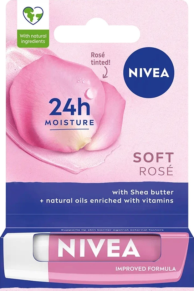 Balzam za ustnice Nivea Soft Rose, za ženske, 4,8 g